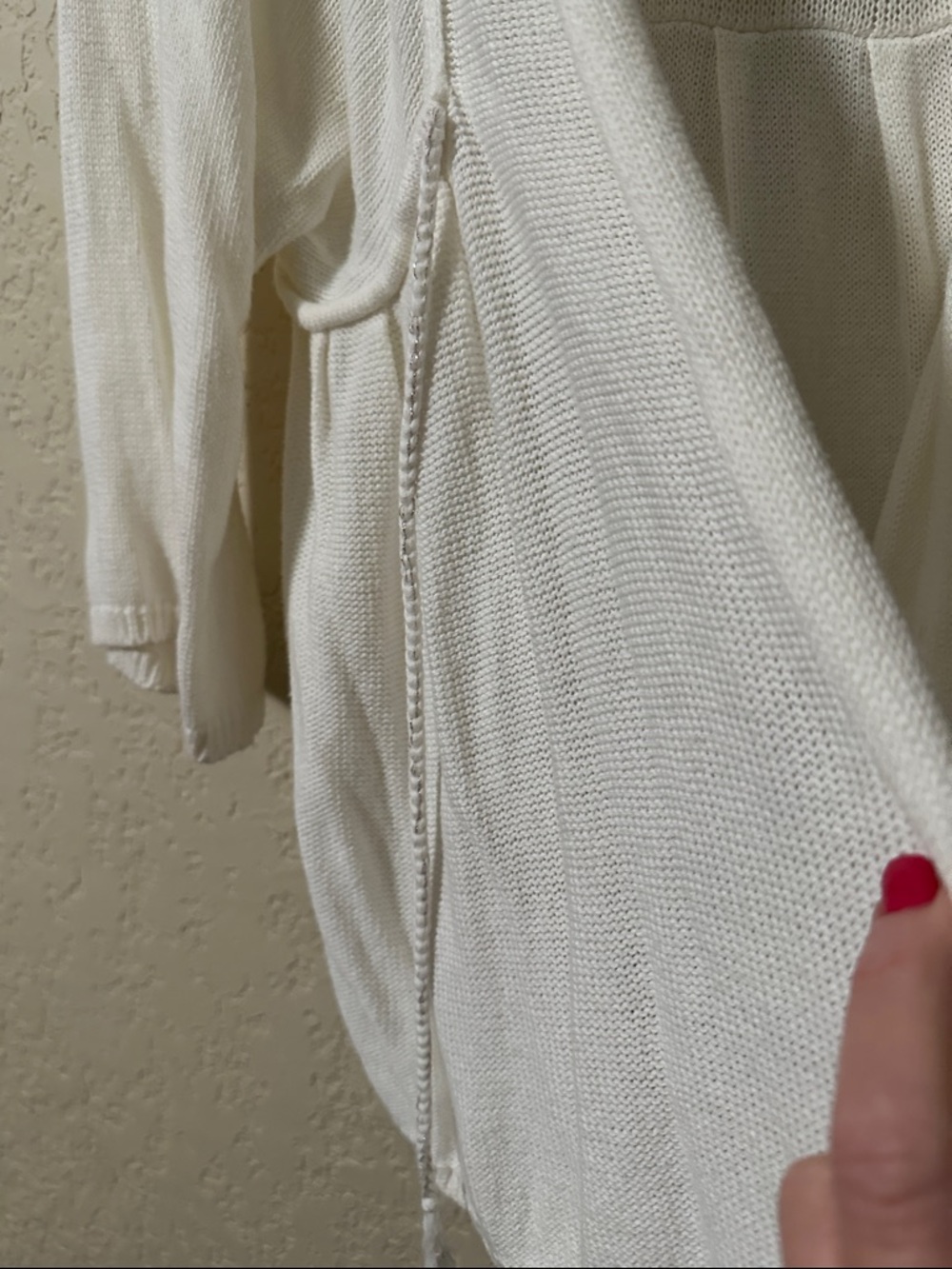 LOFT Cream Open-Front Lightweight Cardigan Sweater M - Picture 3 of 5